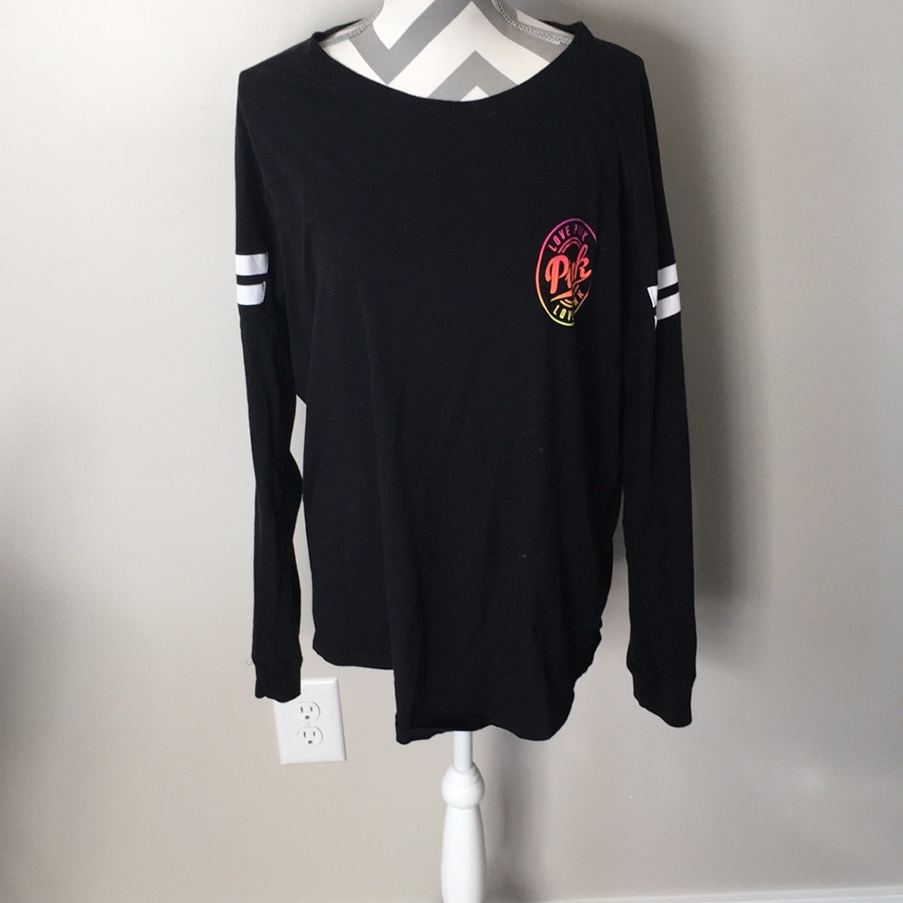 VS Pink cutout long sleeve tee